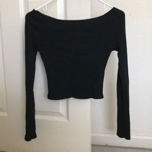 Brandy Melville Black Over the Shoulder Top